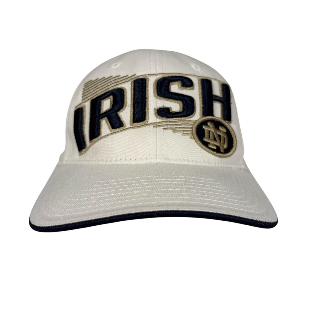 Zephyr Notre Dame IRISH White Navy Vintage Adjustable Cotton Hat Mens Size O/S